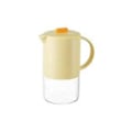 Miniatyrbillede 1 af 5: Bærbar glaskande med låg, køkkenkaffekande med håndtag, kaffe-tekedel, kaffe-tesæt, 1500 ml gul
