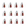 Miniatyrbilde 1 av 5: 12 Sett Mini Fiolin Julefiolin Modell Skrivebordsinstrument Pynt Mini Fiolin Ornamenter Chris
