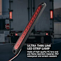 Miniatyrbilde 3 av 5: 2 stk 10 tommer 15 Led Tilhenger Led Stopp Blink Bremselys Bar Strip For Tung Båt