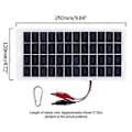 Miniatyrbilde 5 av 5: Solcellepanel 10W 12V Polysilisium Epoksy Paneler Bærbar Solcelle DIY 250x120mm for 9-12V Batterilading for Utendørs