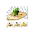 Miniatyrbillede 1 af 5: Fuglebur Stang Stativ Træ Platform Vifte Form Papegøje Legeplads Bur Tilbehør til Fugl Papegøje Hamster Egern Stående