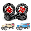 Miniatyrbilde 5 av 5: 4 stk 1.0 Dekk Og Metall Bead Lås Felger Sett For 1/24 Rc Crawler Bil Axial Scx24 Fcx24 Enduro24 S,re