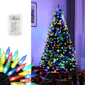 Miniatyrbilde 1 av 5: Set med 2 flerfargede julelyslenker 10m 100LEDs utendørs innendørs lyslenke batteridrevet vanntett 8 lysmoduser dekorasjon for