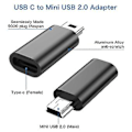 Miniatyrbillede 3 af 5: 4 stk. USB C til Mini USB 2.0 Adapter Type C Hun Til Mini USB Konverter Adapter Til MP3 D