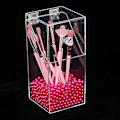 Miniatyrbilde 4 av 5: Plast Simulert Perle DIY Sminke Oppbevaringsboks Case Organizer Dekorasjon DIY Perle Rød