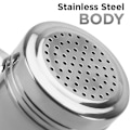 Miniatyrbillede 3 af 5: 2 stk. rustfrit stål drysse shaker med låg og håndtag salt og peber shakers krydderi peber shaker