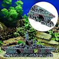 Miniatyrbillede 3 af 5: Simuleret Resin Skjul Båd Fisk Tank Akvarium Ornamenter Dekor