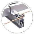 Miniatyrbillede 5 af 5: 10 stk. solcellejordingsklemme solpanel fastgørelsesclips til solcellemonteringssystem