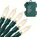 Miniatyrbillede 1 af 5: Julelys - 50 stk. Transparent LED Grøn Ledning Mini Lys Batteridrevet Lys med Timer, Bruges til Juletræ Girlande, Bryllup p