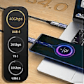 Pikkukuva 2 / 5: USB C -sovitin, Type C -liitin, Type-c -sovitinmuunnin, 40 Gbps datasovitin