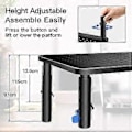 Miniatyrbillede 3 af 5: Hæve-/sænkebord til stationær computer, justerbar laptop-skrivebordshøjde, ergonomisk metalskærmholder med mesh-platform til laptop, computer