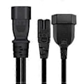Miniatyrbillede 3 af 5: 1 stk. enkelt C14 til C7 + EU4.0MM kort strøm Y splitter adapter kabel ledning 32cm