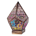 Miniatyrbilde 1 av 5: Bohemian Light - Stjerneformet trelampe, LED fargerike diamantlys for hjemmeinnredning, bohemsk bryllupsdekor