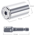 Miniatyrbild 4 av 5: Universell momentnyckel magisk skiftnyckelgrepp multifunktionell universell spärrhylsa 7-19mm borrchuckadapter handverktyg Ett set