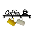 Miniatyrbild 2 av 5: Kaffekoppshållare Väggmonterad (4 Krokar), köks- eller kaffebarsdekorationsskylt, för kaffekoppshängare Dis