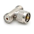 Miniatyrbillede 3 af 5: PL259 UHF Han til Dobbelt SO-239 UHF Hun SO239 Triple Tee Type 3-vejs Adapter