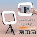 Pikkukuva 2 / 2: Ammattimainen LED-rengasvalo valokuvaukseen, selfie-rengasvalo puhelinpidikkeellä meikkiin, videoon ja live-lähetyksiin
