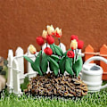 Miniatyrbillede 4 af 5: 1:12 En Ornt Tulipan Plante Blomst En Rotte