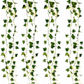 Miniatyrbillede 1 af 5: 4 stk. 2M 20 LED kunstige planter LED lyskæde lyskæder grønne blade vedbendranke til hjem bryllup dekoration lampe DIY hængende have gård lys