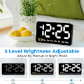 Miniatyrbild 5 av 5: Digital väggklocka, 9 tum LED digitalklocka, stor skärm med 12/24 timmar, stora siffror, liten tyst väggklocka (vit)