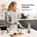 Miniatyrbillede 3 af 5: Manuel Kaffekværn, Rustfrit Stål Håndkaffekværn Manuel med Foldbart Håndtag, Justerbar Kaffebønnekværn