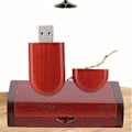 Miniatyrbillede 4 af 4: USB Flash Disk, Oval Rosenpalisander Træ USB USB Flash Hukommelse U Disk Strømlinet Design