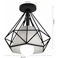 Miniatyrbild 4 av 4: Retro taklampa svart metall hängande lampa för hall sovrum kök vardagsrum E27 bas
