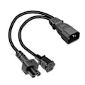 Miniatyrbillede 5 af 5: 0,3 m IEC320 C14 til IEC320 C5+Nema 1-15R AC-strømforlængerkabeladapterledning