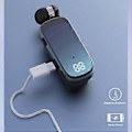 Miniatyrbilde 3 av 5: K65 Slips Retractable Trådløst Bluetooth Headset In-Ear Digitalt Display Lang Levetid Business Enkeltøre Headset Stjerne Svart