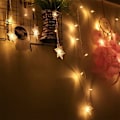 Miniatyrbild 4 av 5: Gardinstängsbelysning, LED-ljusslinga, ljusslinga, stjärnformad LED, 4M 96LED-slinga, LED-slinga fönsterdekoration, jul, födelsedag, uteplats,