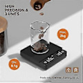 Miniatyrbild 5 av 5: Mini Kaffevåg med Automatisk Timer, Uppladdningsbar Espressovåg med Timer, 2kg/0.1g Högprecisionsvåg för Kaffebönor