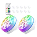 Miniatyrbilde 5 av 5: Senkbare LED-lys med fjernkontroll, vanntette dekorative bassenglys 1/2/4 stk