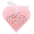 Miniatyrbillede 2 af 5: 50 stk. Bryllupsslikæsker, hule gaveæsker Kærlighedskiste Chokoladegave Dekoration til bryllupsfødselsdagsfest (Pink)