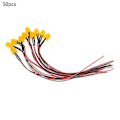 Pikkukuva 1 / 5: 50 KPL 12V 0.06W 10mm Kromaattisia LED-lamppuhelmiä 20CM 26AWG Johdolla Teollisuustarvikkeisiin Oranssi & Oranssi