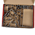 Miniatyrbillede 4 af 5: 18 stk. 3D Peberkage Rustfrit Stål Scenarie Sæt Kiksform Fonda