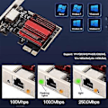 Pikkukuva 3 / 5: 2.5G PCIE - RJ45 -verkkokortti RTL8125B-sirulla 100/1000Mbps 2.5Gbps Ethernet-langallinen LAN-ohjainsovitin Win7/8/10/11:lle