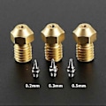 Miniatyrbillede 2 af 5: 3 Stk. 0.2/0.3/0.5 Ekstruder Dyse Print til Hoved med Aftagelige Rustfri Stålspidser til E3D V6 Hotend Dyse 1.75mm
