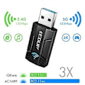 Miniatyrbilde 4 av 5: 1300M USB3.0 Trådløst Nettverkskort WiFi Adapter 2.4G & 5G Dual Band Stabil Signal Adapter for PC Stasjonær Laptop