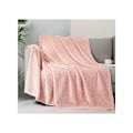 Miniatyrbillede 1 af 5: Blød plys fleece tæppe, queen size sofa tæppe, blødt fluffy sofa dekorativt tæppe - hyggeligt og let, lyserød, 127 x 152cm