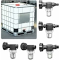 Pikkukuva 5 / 5: Hanaan liitäntä 1000 L säiliö, puutarhaletkun liitos sadevedenkerääjille suodatusfunktiolla, S60x6 IBC vesisäiliön sovitin (3/4'' ulkoinen