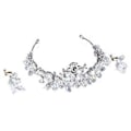 Miniatyrbillede 5 af 5: Rhinestone Prinsesse Tiara med Hængeøreringe - Elegant Legeringskrone til Fester og Begivenheder