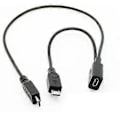 Miniatyrbild 2 av 5: Micro USB Hona 1 till 2 Micro USB Hane Splitter Förlängningsladdningskabel Tråd för Laddning & Dataöverföring USB-Tillbehör