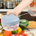 Miniatyrbilde 5 av 5: Løkhakker 500 ml - Rustfritt stål - 3 kniver - Manuell multifunksjonshakker