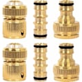 Miniatyrbillede 1 af 5: 6 pak messing haveslangekoblinger - Anti-rust slangefittings og koblinger med 2 dobbelte han-koblinger, 2 1/2 slangeender, 2 1/2 hane-koblinger