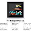 Miniatyrbillede 3 af 5: Mini AC Energimåler 1 Fase 110V 220V 100A Voltmeter Amperemeter Wattmeter Frekvenstester HD LCD Display Power Faktor Volt Amp Monitor