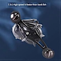 Miniatyrbillede 4 af 5: Baitcasting fiskehjul, magnetisk system baitcaster hjul, 7.2:1 hastighed dobbelt skærmet rustfrit stål højre hånd