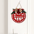 Miniatyrbild 1 av 5: Julkrans God Jul Trädekorationer Skyltar Krans för Entrédörr Dekor Rustik Jutesäck Rutig Båge Hängande Prydnader XMAS Hantverk
