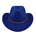 Miniatyrbillede 1 af 5: Filthat retro imitation fårehat cowboyhat bælte uldhat national hætte retro jazzhat