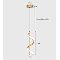 Miniatyrbillede 2 af 4: Moderne Pendel Loftlampe LED Spiral Hængende Lampe 2M Justerbar Lysekrone Koldt Hvidt Lys Guld