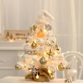 Miniatyrbild 4 av 5: 19,7 tum mini julgran, förbelyst bordsjulgran, snöflockad julgran med LED-lampor, hängande prydnader för hem Chri